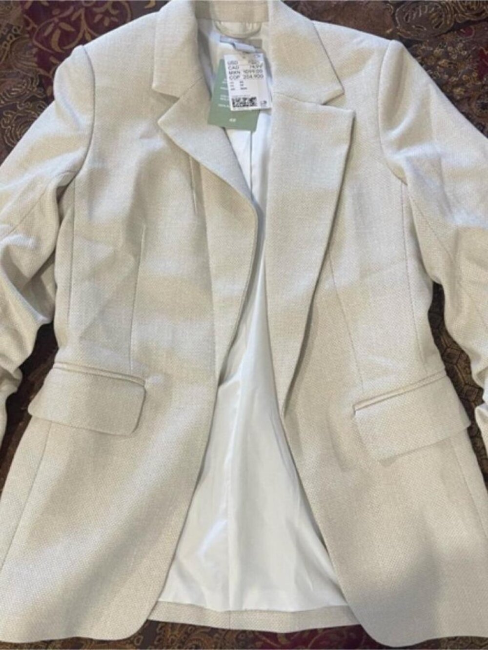 H&M Women's Cream and Tan Jacket - NWT